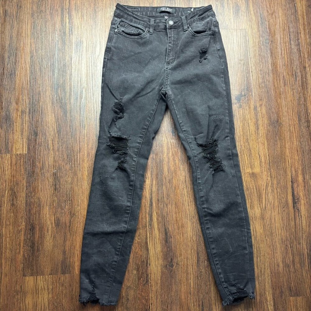 Judy Blue Skinny Fit Jeans Black Destroyed JB88268 Women’s Size 5/27